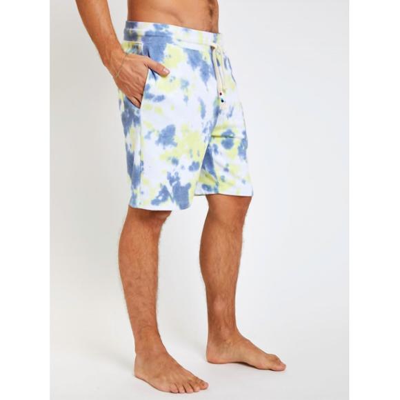 NEW SOL ANGELES men's pull on shorts in citron marble - Picture 3 of 4